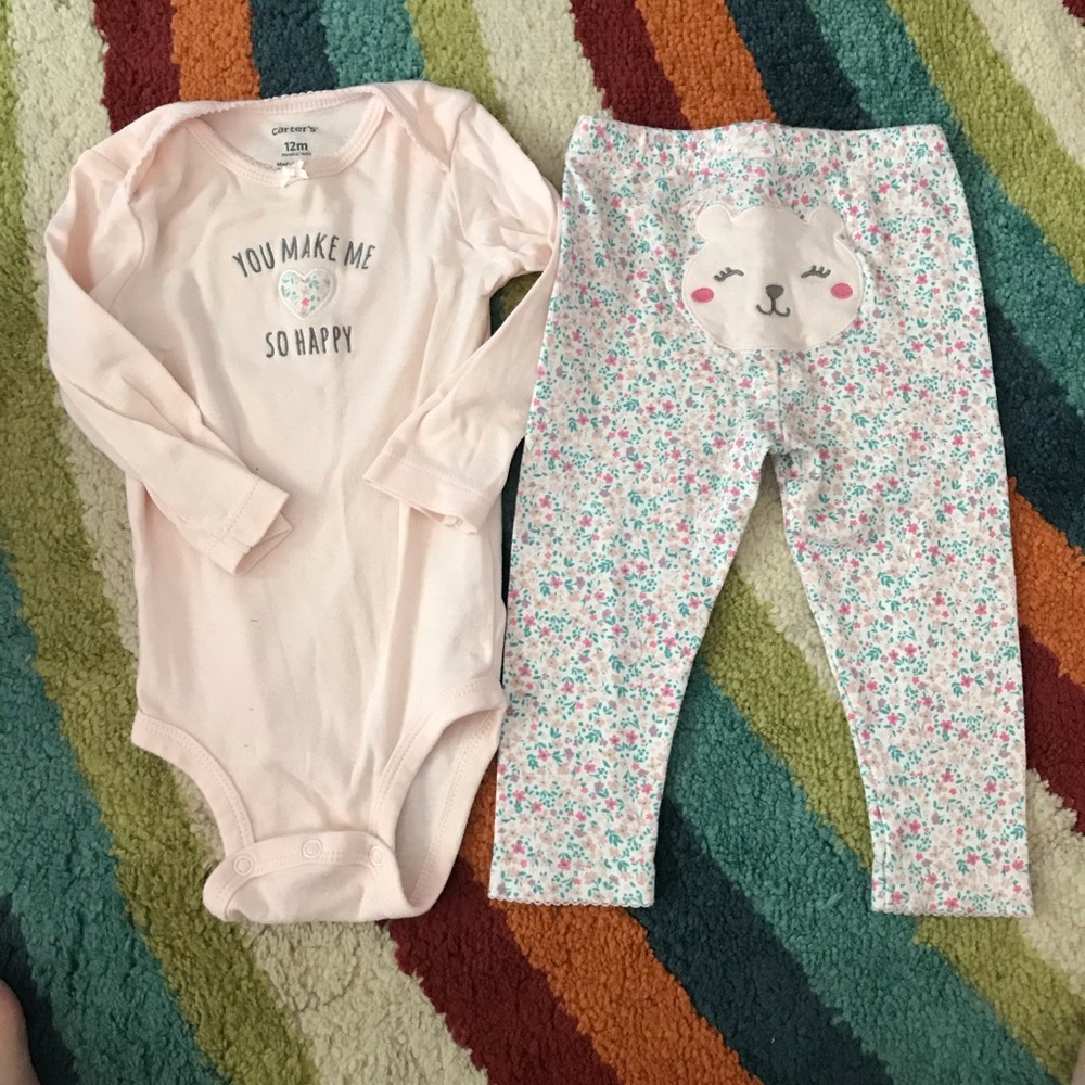 Carter’s 12 month floral bear outfit
